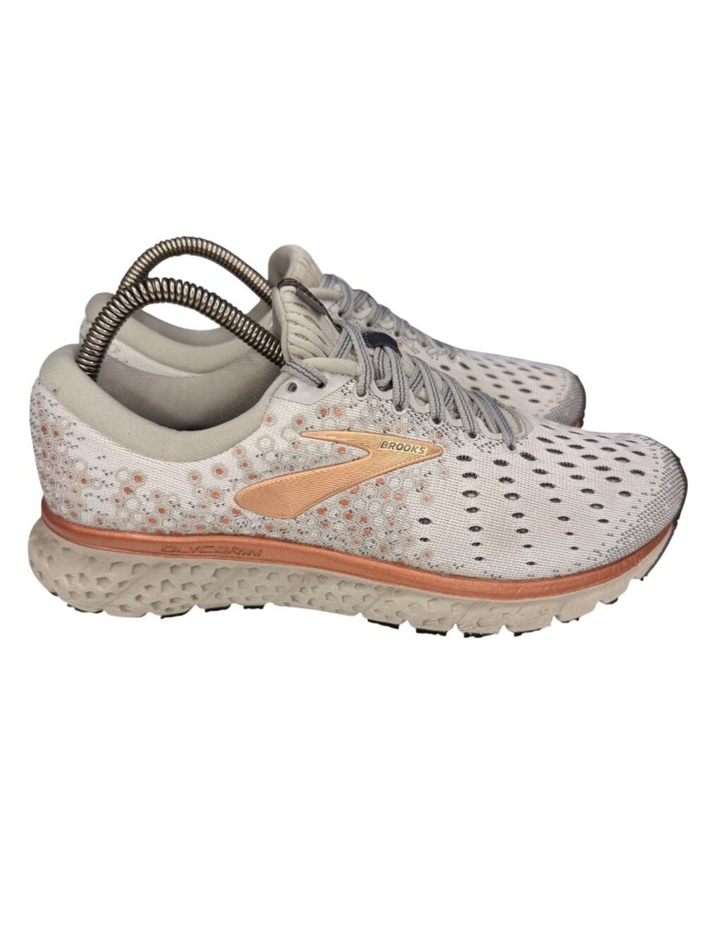 Brooks Glycerin 17 light gray / rose gold Comfort Running Shoes Women's 8.5